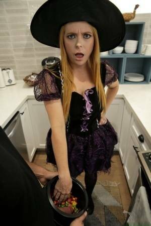 Penny Pax & Haley Reed seduce their man friend while decked out for Halloween on dollser.com