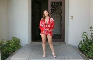 Hot MILF with big melons Devon Lee letting a massive cock in her cunt on dollser.com