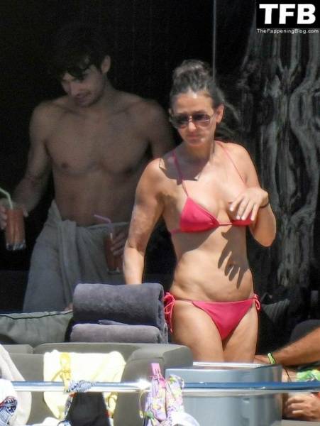 Demi Moore Looks Sensational at 59 in a Red Bikini on Vacation in Greece on dollser.com