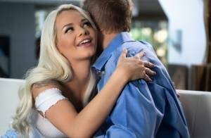 Beautiful teen Elsa Jean hugs her stepdad before seducing and fucking him on dollser.com