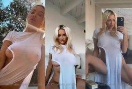 Lindsey Pelas White Transparent Dress Tease Video Leaked on dollser.com