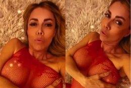 Emanuela Botto Sexy Fishnet Red Lingerie Tease Video on dollser.com