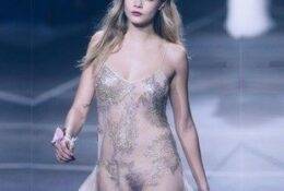 Cara Delevingne Pussy Slip See Through Dress on dollser.com