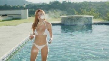 Bella Thorne Nude Pool White Bikini Teasing Video Leaked on dollser.com