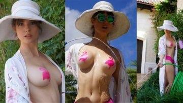 Amanda Cerny Nude Pink Flamingo Nipple Pasties Leaked on dollser.com