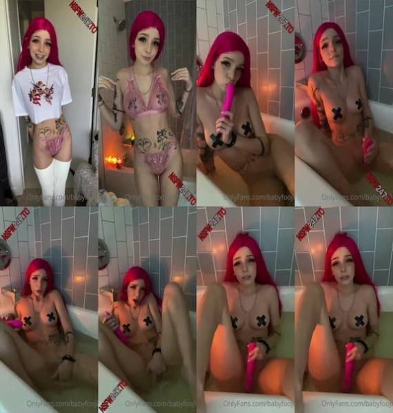 Baby Fooji - nude pussy masturbation in a bathtub on dollser.com