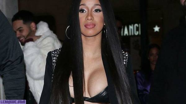 Cardi B showing off her beautiful cleavage on the streets of London on dollser.com