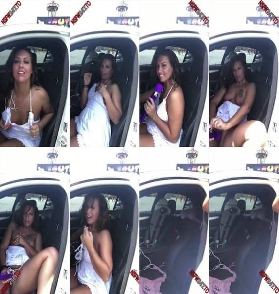 Victoria Banxxx - playing in car public parking lot on dollser.com