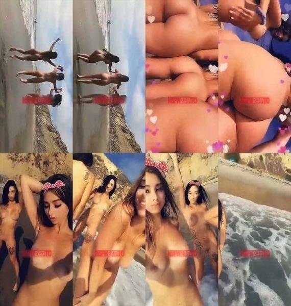 Molly Bennett naked trio girls on public beach snapchat premium 2019/03/25 on dollser.com