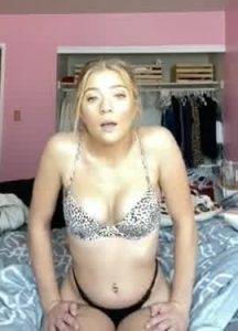 Blonde teen touching her pussy on periscope on dollser.com