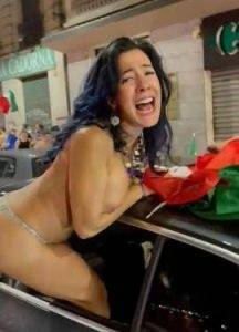 Italian milf nude in public after win - Italy on dollser.com