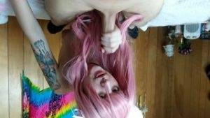 Pink Haired Kitten Gives Messy Blowjob on dollser.com
