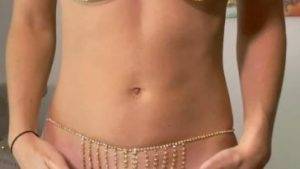 Vicky Stark Nude Gold Metal Bikini Try On Video Mega on dollser.com