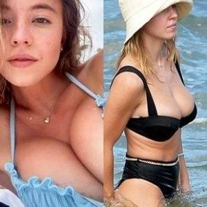 Delphine SYDNEY SWEENEY SERVES UP HER BOUNTIFUL BREASTS IN A BIKINI on dollser.com