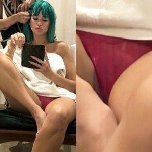 Delphine DUA LIPA PUSSY LIPS IN SEE THRU PANTIES on dollser.com