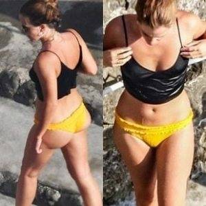 Delphine EMMA WATSON BOOTY CHEEKS IN A THONG BIKINI on dollser.com