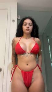 Malu Trevejo Red Lingerie Onlyfans Leaked Video thothub on dollser.com