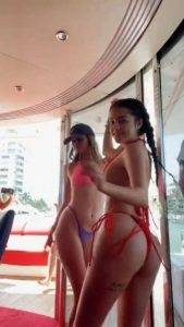 Malu Trevejo Red Lingerie Dancing thothub on dollser.com