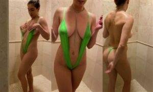 Christina Khalil Nude Shower Slingkini Video Leaked thothub on dollser.com