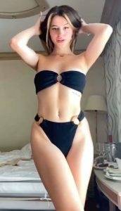 Lea Elui sexy black bikini on dollser.com