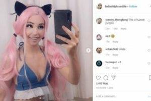 Belle Delphine Wet T-Shirt Nude Tease Hard Nipples Patreon leak on dollser.com