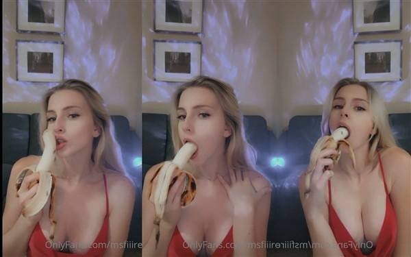 MsFiiire Nude Banana Blowjob Video on dollser.com