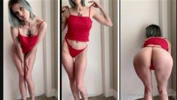 Phoebe Yvette Youtber Red Thong Nude Video on dollser.com
