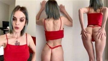 Phoebe Yvette Youtuber Red Thong Nude Video Leaked on dollser.com