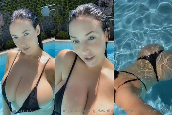 Angela White OnlyFans Teasing You in Pool Video on dollser.com