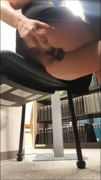 Using a dildo in college library 4 on dollser.com
