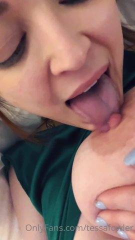 Tessa Fowler - 29 June 2022 - Licking Titties on dollser.com