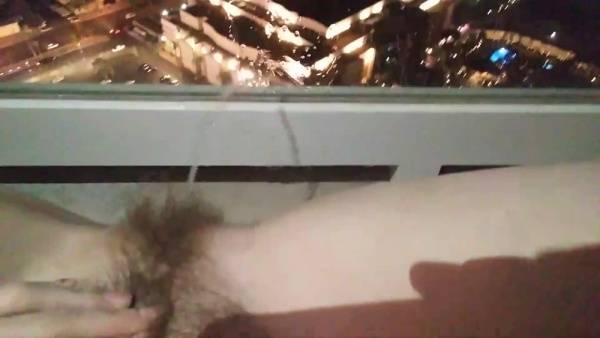 CandieCane peeing all over vegas hotel balcony xxx premium porn video on dollser.com