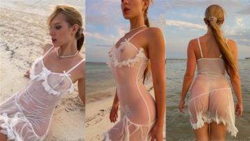 Caroline Zalog Nude Wet Sheer POV Video Leaked on dollser.com