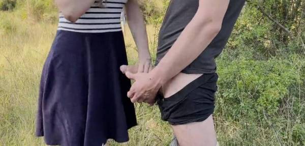 Public dick flash in front of the couple of hikers. She helped me cum while he was on the phone on dollser.com
