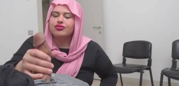 Married Hijab Woman caught me jerking off in Public waiting room. on dollser.com