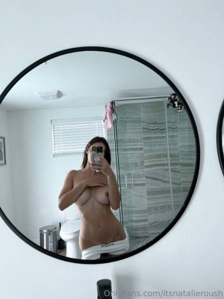 Natalie Roush Nipple Tease Bathroom Selfie Onlyfans Set Leaked on dollser.com