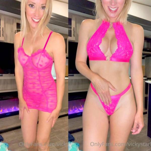 Vicky Stark Hot Pink Lingerie Try On Haul Onlyfans Video Leaked on dollser.com