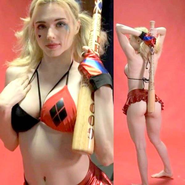 Amouranth Cosplay ASMR Harley Quinn OnlyFans Video Leaked on dollser.com