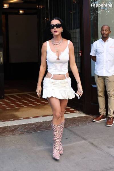 Katy Perry Displays Her Sexy Figure in a White Outfit (70 Photos) on dollser.com